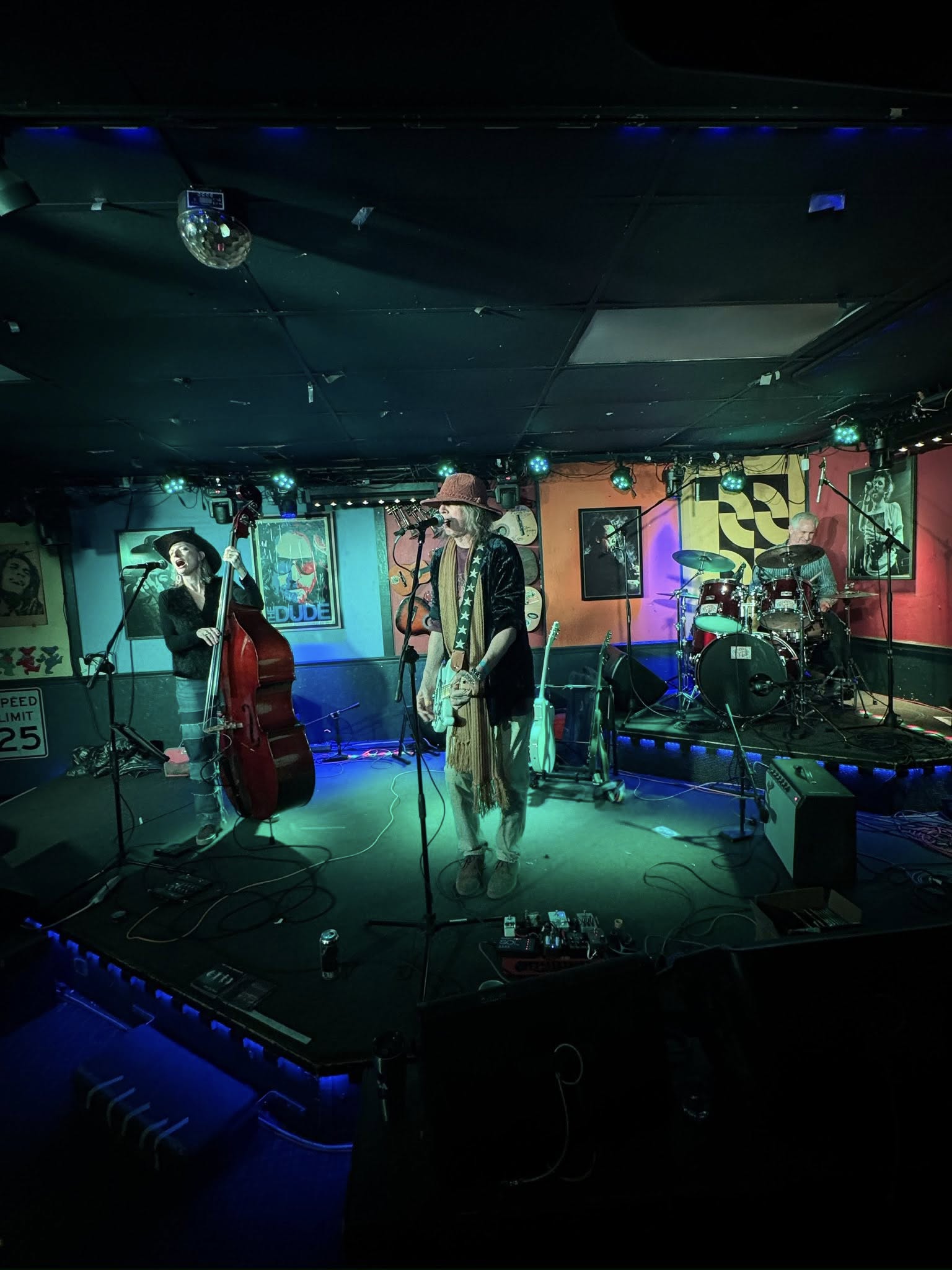 Sandy Nichols plays bass with Jeff Evans at Moonshadow